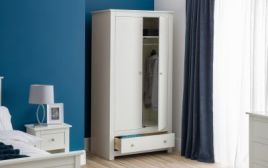 RAMSGATE 2 Door Wardrobe with 1 Drawer White - 97cm