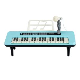 SOREX 37 Keys Kids Portable Piano Keyboard with Microphone and Music Stand-Blue