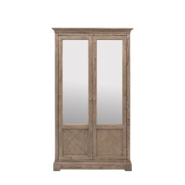 OAKLEIGH 2 Door Mirrored Wardrobe Light Oak - 111.5cm