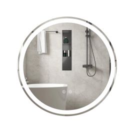 60cm Round Wall Mounted LED Lighted Mirror with Adjustable Brightness