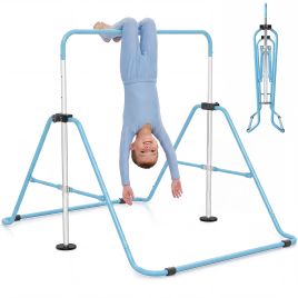 ILYON Folding Kids Gymnastics Bar Height Adjustable-Blue