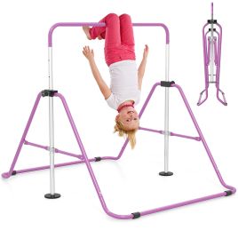 ILYON Folding Kids Gymnastics Bar Height Adjustable-Purple