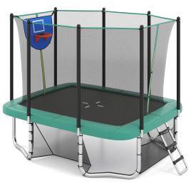 THORNIX Rectangle Outdoor Trampoline 317 x 255cm Backyard Trampoline-Green
