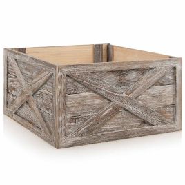Grey Christmas Tree Box Stand - Large