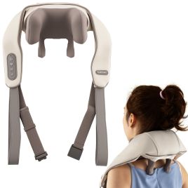 XVARO 4D Shiatsu Neck & Shoulder Massager with Heat-Beige