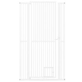 171 cm Extra Tall Pet Gate Heavy-Duty Metal Cat Gate with Wide Opening-White