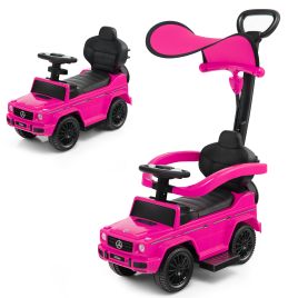 3-in-1 Baby Sliding Walker with Push Handle - Pink