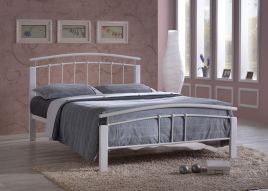 Small Double Bed - TETRAVON 4ft Metal Bed White