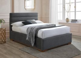 Double Bed - MAYTON Ottoman 4ft6 Fabric Bed Dark Grey