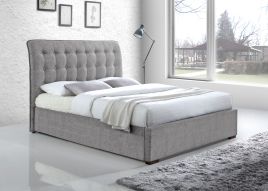 Kingsize Bed - HAMVISTA 5ft Fabric Bed Light Grey