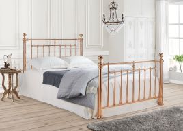 Double Bed - ALVERSTON 4ft6 Metal Bed Rose Gold