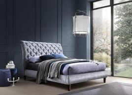 Double Bed - VENOVIA 4ft6 Fabric Bed Grey