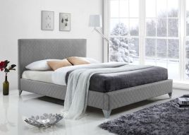 Kingsize Bed - BROXLEY 5ft Fabric Bed Light Grey