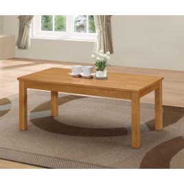 Classic Charm Arcadia Solid Rubberwood Coffee Dining Table in Natural Oak
