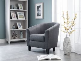 Hugo Slate Grey Linen Tub Chair