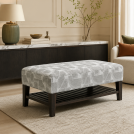BRAMFORD Wooden Footstool - Dark Oak