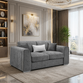 CANTRELL Chenille Fabric 2 Seater Sofa - Grey