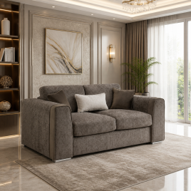 CANTRELL Chenille Fabric 2 Seater Sofa - Mocha