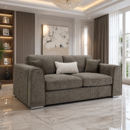 CANTRELL Chenille Fabric 3 Seater Sofa - Mocha