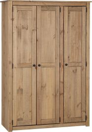 PRESTON 3 Door Wardrobe Light Oak - 118cm