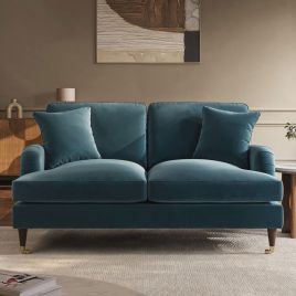 PAYTON Velvet 2 Seater Sofa - Blue