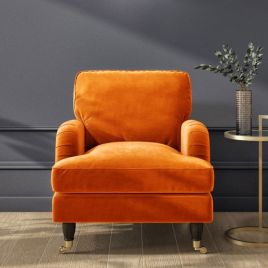 PAYTON Velvet Armchair - Orange