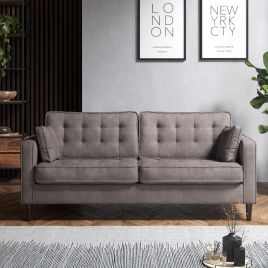DREXTON Fabric 3 Seater Sofa - Pewter