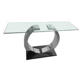 Contemporary Elegance Fullerton Rectangular Console Table - Satin Finish Black