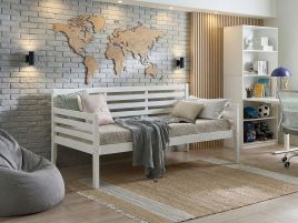 CIFARO EU Single Rubberwood Daybed - White