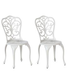 Set of 2 Garden Chairs TRIORA Metal White