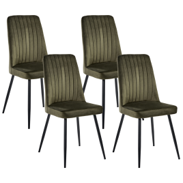 KIRBELLO Velvet Dining Chair Set of 4 - Green