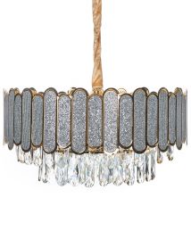 SPRINGDEN Glass Chandelier - Brass