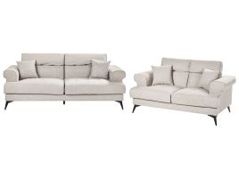 Fabric Living Room Set Taupe SKIVE