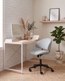KASERO Corduroy Office Chair - Light Blue