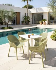 DEHIVO Garden Chairs Set of 4 - Olive Green