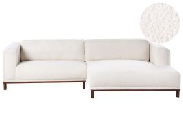 LINFORDEN Boucle Fabric 4 Seatrer L Shaped Corner Sofa - Off White, Right Hand Facing