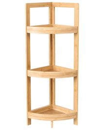 IULAMPL Bamboo Bathroom Corner Shelving Unit Light Wood
