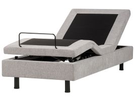 LUKE Adjustable Bedframe without Headboard Fabric 80 x 200cm EU Small Single Bed Light Grey