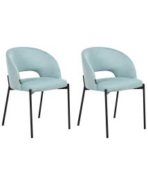 FALLBRIDGE Fabric Dining Chairs - Set of 2 - Blue