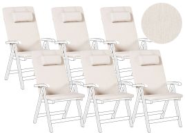 BREEZ Set of 6 Garden Back Seat Cushions - Light Beige