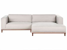 LINFORDEN Fabric 4 Seater L Shaped Corner Sofa - Light Beige, Right Hand Facing