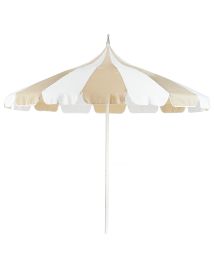 Garden Market Parasol Diameter 2.45 m Beige and White MINOA