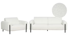 Boucle Living Room Set White ASKIM