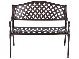 Garden Bench STAGGIA 104 cm Metal Brown