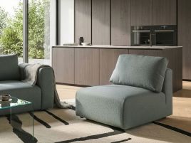 JRAVENTO Fabric 1 Seat Section Chaise Longue - Green