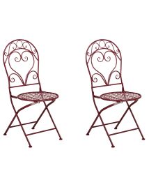 VEYRO Garden Chairs Set of 2 - Red