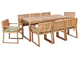 Garden Dining Set 8 Seater SASSARI II with Cushions Certified Acacia Wood Green