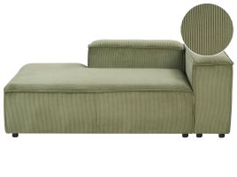 Right Hand Jumbo Cord Chaise Lounge Green ARDAL