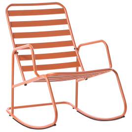 KASTELLE Metal Garden Rocking Chair - Orange