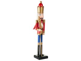 MALARION Nutcracker Christmas Decoration Pine Wood Figurine - Red